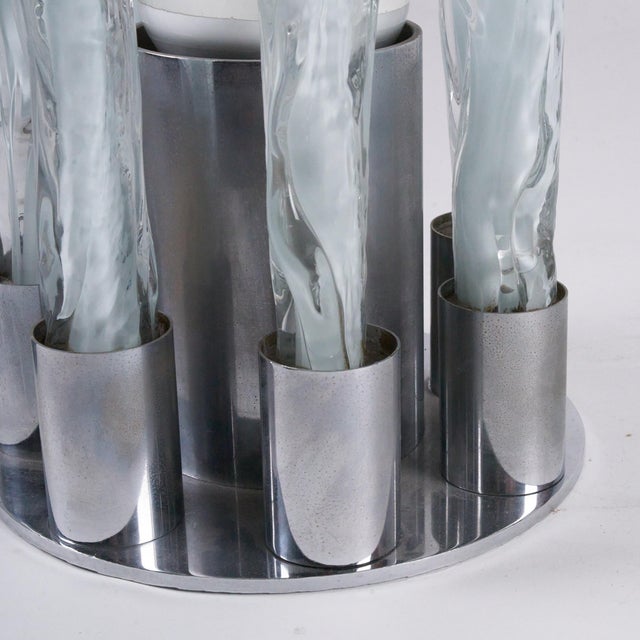 Floor Lamp Model E7T Excalibur in Transparent Glass and Stalactite Bedside Lamp by Ettore Fantasia for Sothis Murano, 1970s For Sale - Image 3 of 17