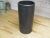 ZANESVILLE STONEWARE COMPANY 12" High Ceramic Cylinder Vase. Horizontal ribbed exterior. 6" diameter body. Matte black...