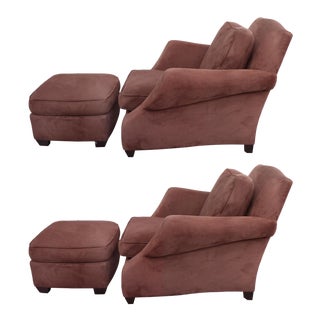 Over-Scale Club Chairs and Ottomans by Donghia - a Pair For Sale