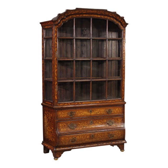 19th Century Dutch Inlaid Display Cabinet, 1880s For Sale