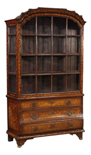 19th Century Dutch Inlaid Display Cabinet, 1880s