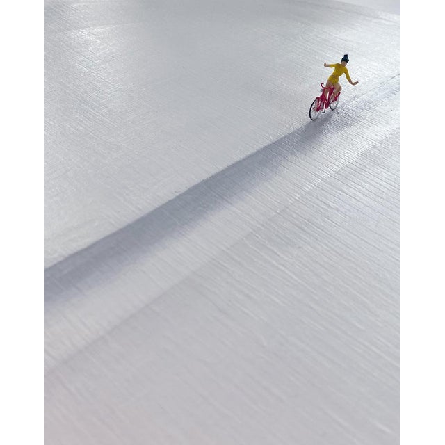 Contemporary Vera Vizzi, Minimalist Wall Sculpture in Circular White Relief with Miniature Figure, 2023, Mixed Media For Sale - Image 3 of 9