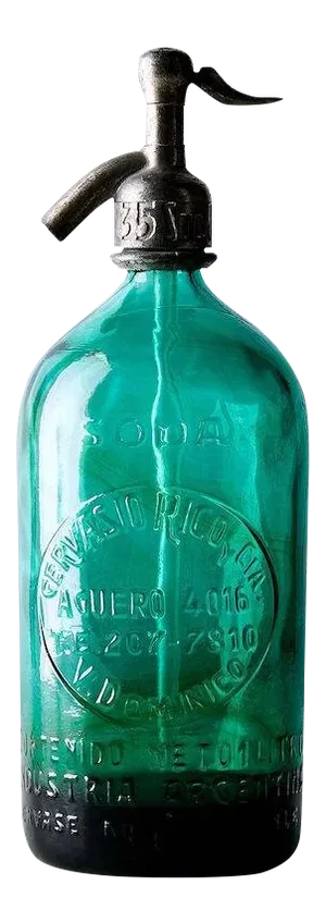 1940s Vintage Decorative Green Seltzer Bottle