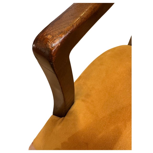 Mid 20th Century Mid-Century Modern Mahogany Upholstered Arm Chairs, a Pair For Sale - Image 12 of 12