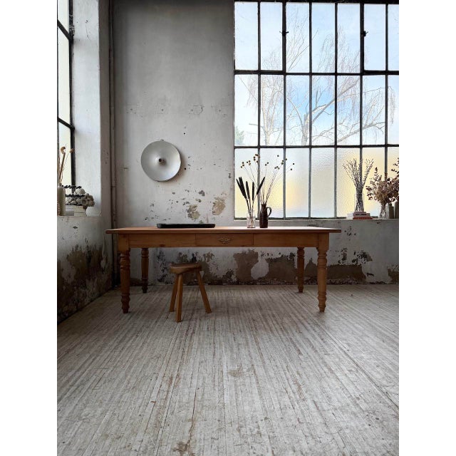 Cherrywood Farmhouse Table, 1950s For Sale - Image 3 of 18