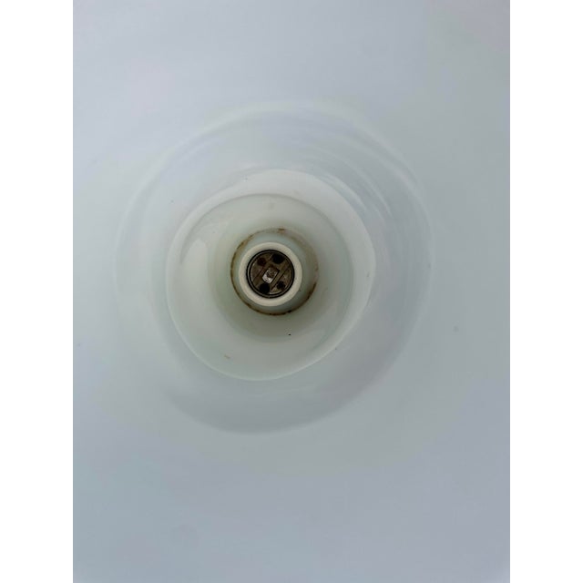 Bronze 1980s Italian Postmodern Floor Lamp With Opaline Glass Shade — Minimalist Modern Torchère For Sale - Image 8 of 10