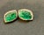 22 Ct Carved Emerald & 2 Ct Diamond Earrings 14 Karat Yellow Gold Post Earrings For Sale - Image 9 of 18