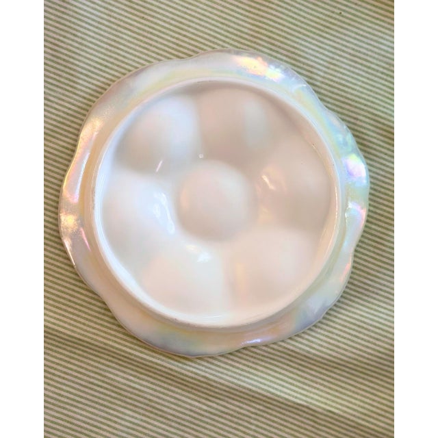 Vintage Iridescent Oyster Plate This oyster plate has a beautiful mother-of-pearl finish & adds a touch of coastal glamour...