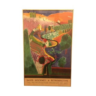 Framed Vintage David Hockney 1988 Met Show Poster For Sale