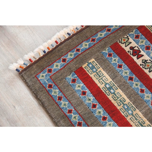 2010s Handmade Naturel Dyes Decorative Floor Rug Carpet. For Sale - Image 10 of 13