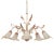 Suspension Chandelier with 5 Lights in White Murano Glass & Handmade Brass Structure, Italy, 1980s For Sale - Image 12 of 12