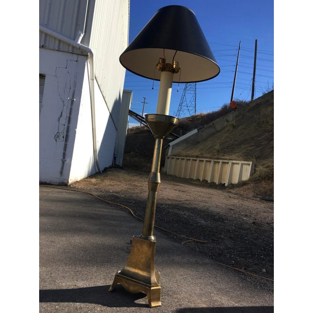 Mid-Century Modern Chapman Brass Pyramid Floor Lamp in Mastercraft For Sale - Image 3 of 13
