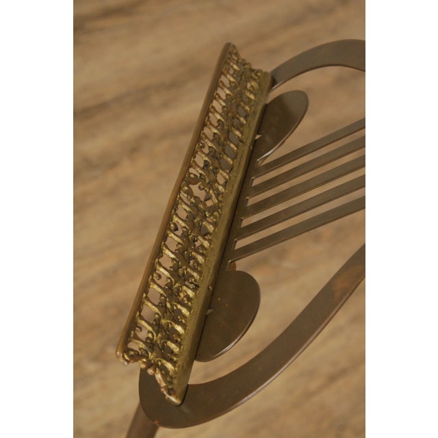 Vintage Brass Lyre Music Stand For Sale - Image 4 of 12