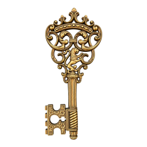 Vintage Syroco #3661-B Lion Skeleton Key Wall Plaque, Mid-Century Hollywood Regency