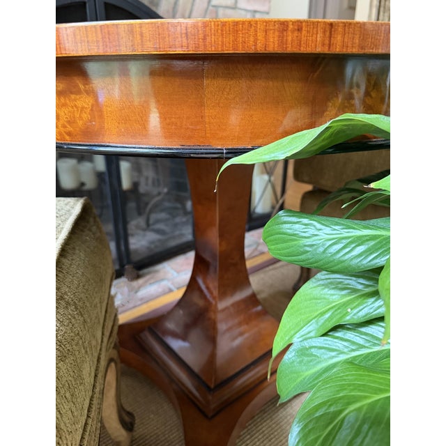Italian Burlwood Game Table With Custom Glass Top For Sale In New York - Image 6 of 18