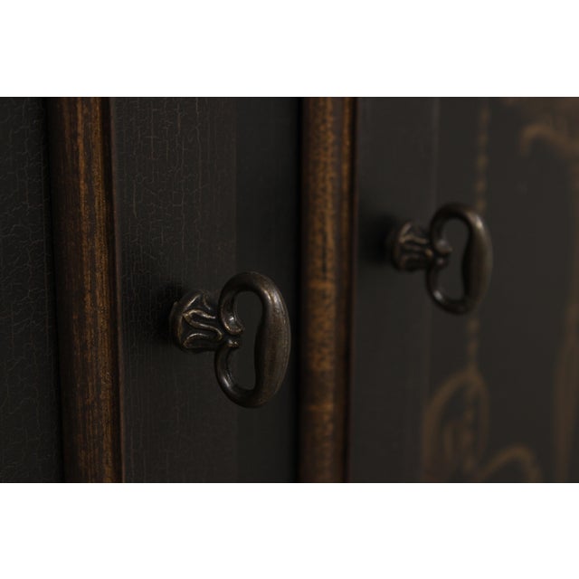 Regency Style Paint Decorated Open Bookshelf Unit For Sale - Image 10 of 16