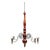 Early 20th Century Swedish Painted Wood & Wrought Iron Chandelier, 20th Century For Sale
