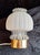 Silver Vintage Table Lamp with Chrome-Plated Metal Base and Relief Glass Shade by Graewe, 1970s For Sale - Image 8 of 8