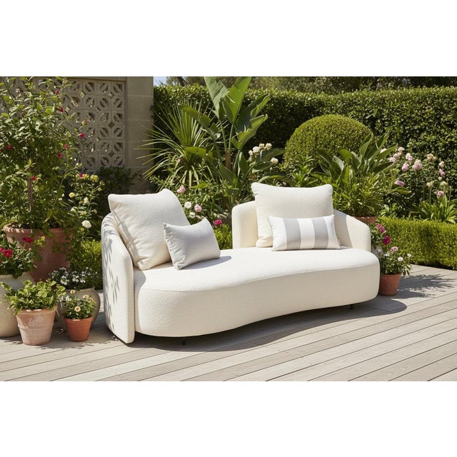 Serene Outdoor 6-Piece Lounge Set – 2-Sofas, Arm Chair and Table Set For Sale - Image 11 of 16