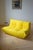 Ligne Roset Yellow Microfiber Togo Lounge Chair, Corner Chair and 2-Seat Sofa by Michel Ducaroy for Ligne Roset, Set of 3 For Sale - Image 4 of 5