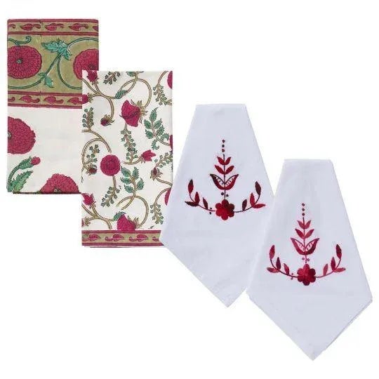 Gina Magenta Napkins - a Pair For Sale - Image 6 of 9