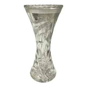 Vintage Hawkes Brilliant Cut Glass Floral Design Vase