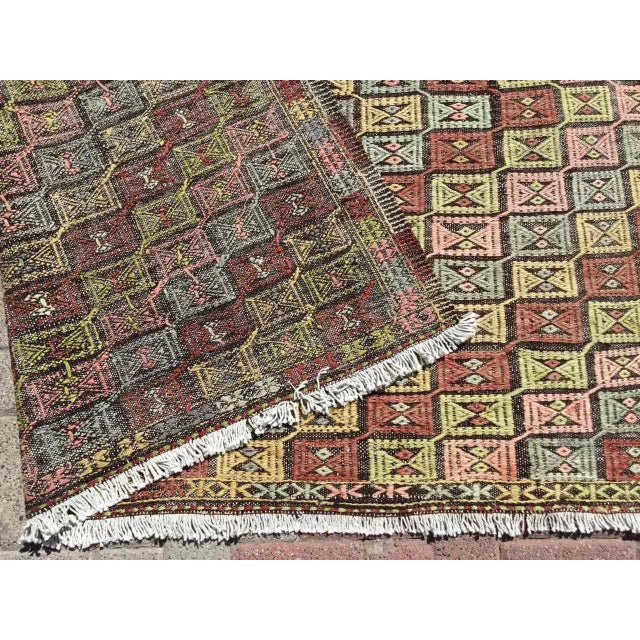 Vintage Pale Turkish Kilim Rug - 82 " X 104" For Sale - Image 9 of 10