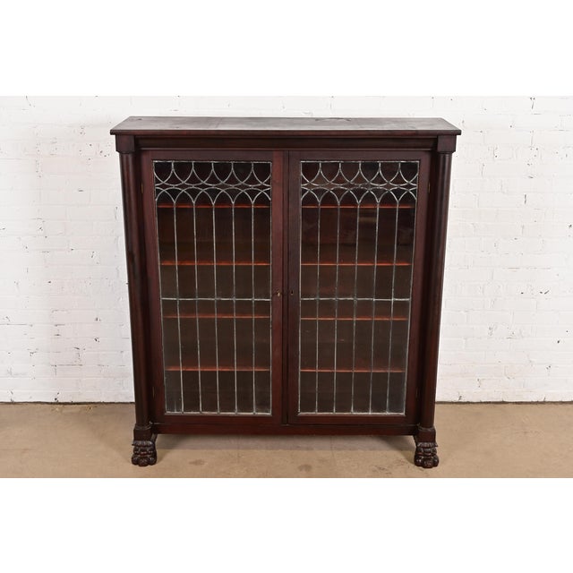 An outstanding antique American Empire or Victorian double bookcase cabinet In the manner of R.J. Horner & Co. USA, Circa...