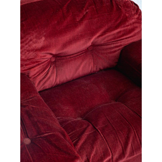 Textile Space Age Italian Chrome and Velvet Lounge Chair For Sale - Image 7 of 11