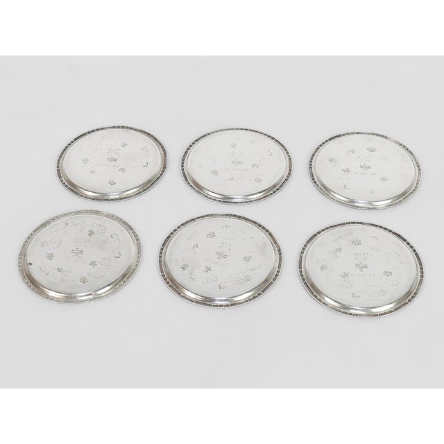 Silver Early 20th Century Georg Jensen Sterling Silver Ornamental #51 Butter Pats - Set of 6 For Sale - Image 8 of 14