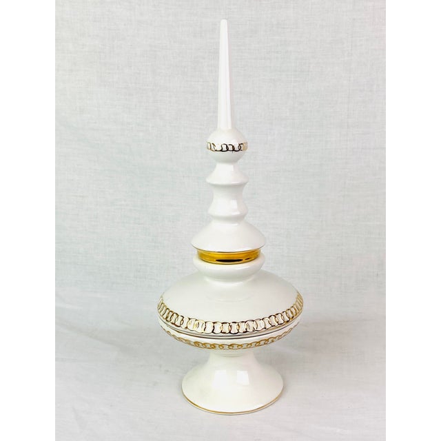 Gold White Mediterranean Spice Jar Urn – 2 Pieces For Sale - Image 13 of 13