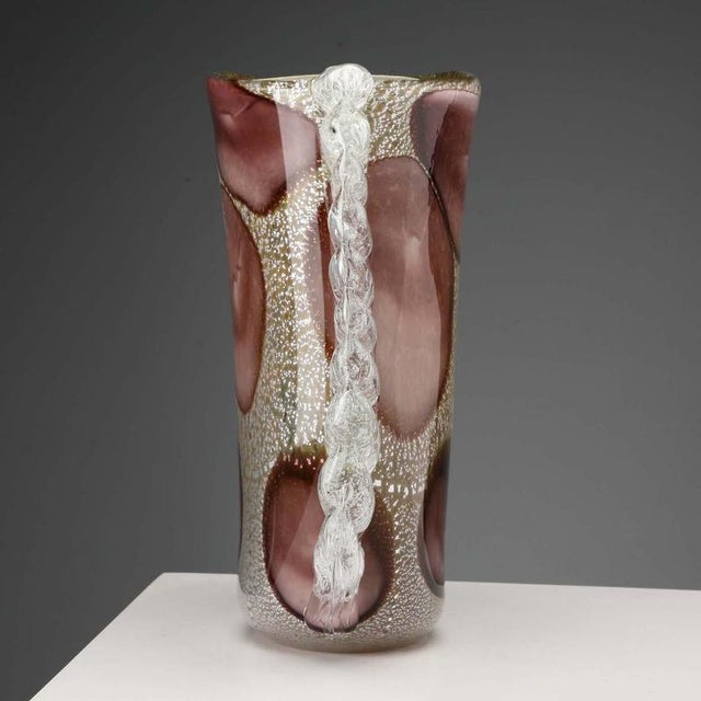 Murano Glass Vase in the style of Ercole Barovier For Sale - Image 5 of 14