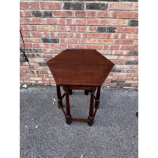 Wood 19th Century English Hexagon Side Table For Sale - Image 7 of 8