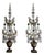 Louis XVI Gilded Bronze Crystal Pinwheel Candelabra, Set of 2 For Sale
