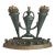 Made in Israel, Unlaqured Brass Hanukkah Menorah W/Urn Design For Sale