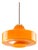 Mid-Century Modern Italian Pendant Lamp in Orange Glass and Brass For Sale