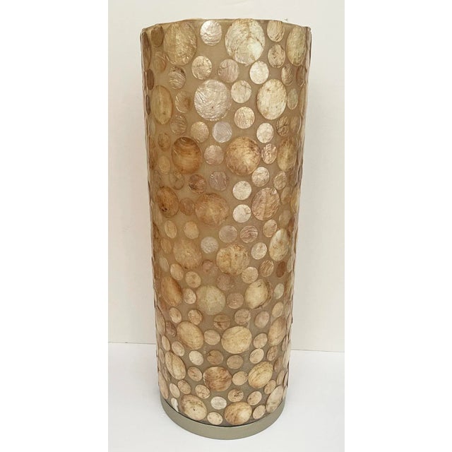 Contemporary 1960s Capiz Shell Lantern/Candle Holder For Sale - Image 3 of 9