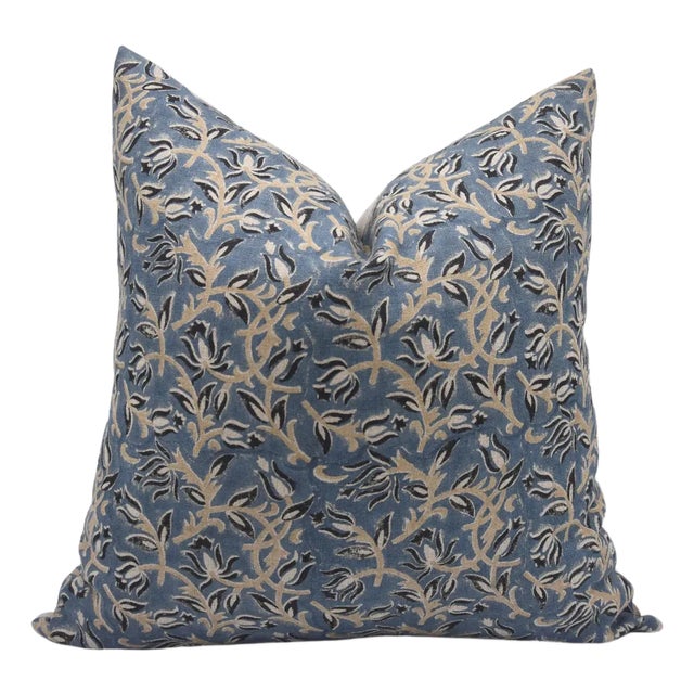 Square/Lumber Block Printed Pillow Cover 14x20- Thick Linen - Kamal Dutta For Sale