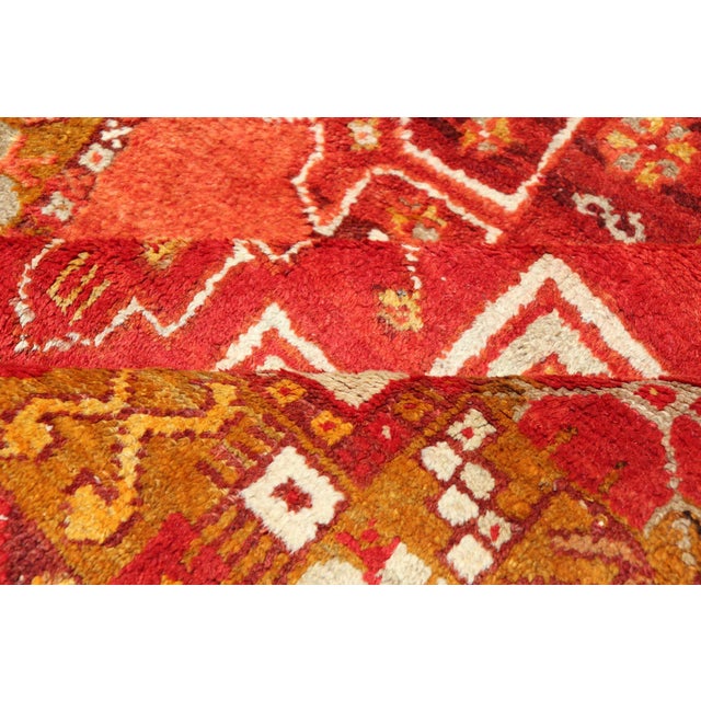 Colorful Antique Turkish Oushak With Red, Rose, Ivory, Yellow-Green & Yellow For Sale - Image 13 of 14