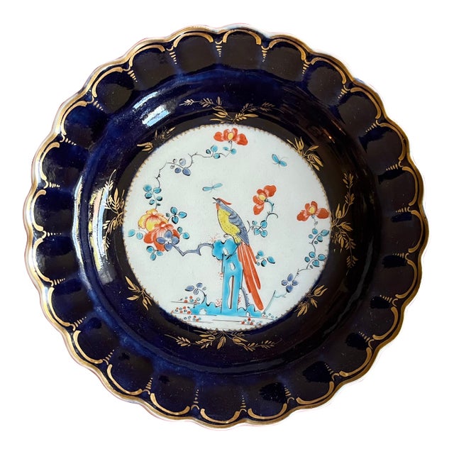 First Period Worcester Porcelain Exotic Bird Plate in the Kakiemon Taste Circa 1780 For Sale