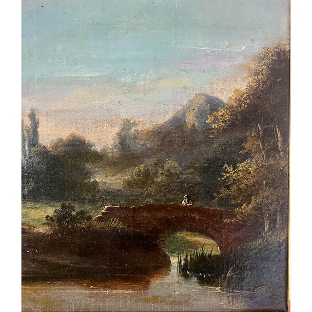 19th C. Parisian Landscape Oil Painting, Gesso Frame For Sale - Image 4 of 9