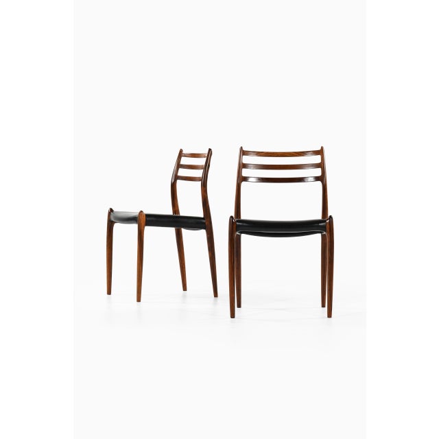 Rare Set of 6 Dining Chairs Model 78 Designed by Niels O. Møller. Produced by J.L Møllers Furniture Factory in Denmark....