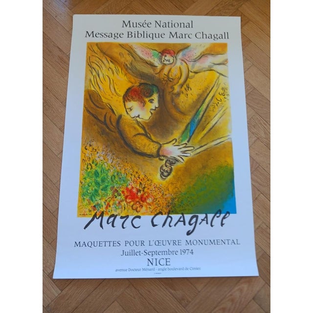 Marc Chagall, Original Exhibition Poster, Models for the Monumental Work, Mourlot, 1974, Print For Sale - Image 6 of 8