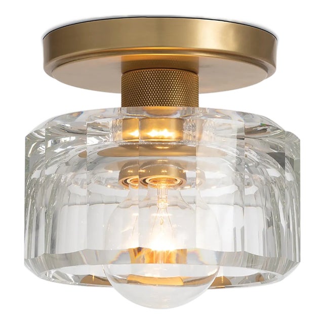 Regina Andrew Bijoux Crystal Flush Mount, Natural Brass For Sale