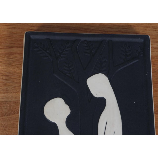 Beautiful and rare relief/bowl in ceramic model 464 by Holm Sorensen made at Søholm, Denmark in 1958. At the back the...