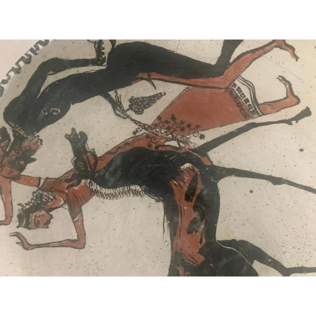 Ceramic Mid 20th Century Hand Made Studio Pottery Terracotta Figural Drawing Bowl For Sale - Image 7 of 11