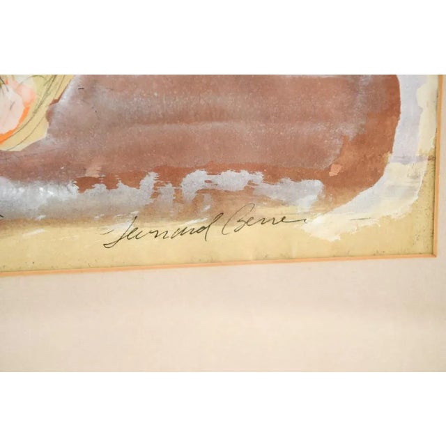 Gray Vintage Leonard Berner Gouache & Ink For Sale - Image 8 of 9