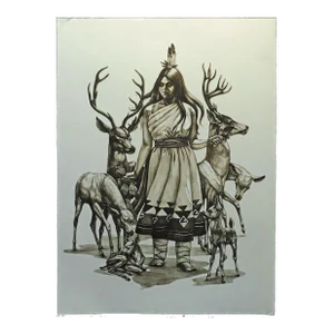 Jacque Evans "Deer Mother" Hand Signed Small Edition Art Lithograph