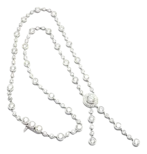 Mid 20th Century Tiffany & Co. Jazz Diamond Lariat Drop Platinum Necklace