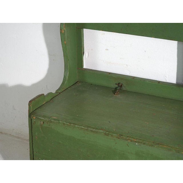 Antique Painted Storage Bench in Pine, 1900 For Sale - Image 10 of 13